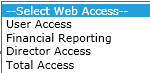 Address Book web-type and access level.